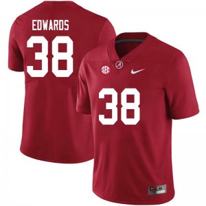 NCAA Men's Alabama Crimson Tide #38 Jalen Edwards Stitched College 2020 Nike Authentic Crimson Football Jersey BG17I66JZ